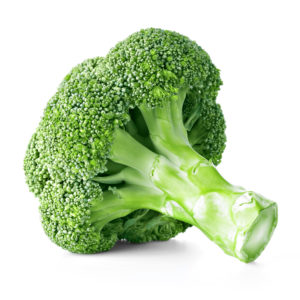 fresh raw broccoli isolated on white background
